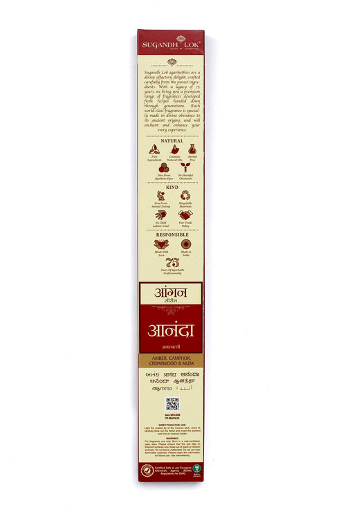 Back of Ananda Agarbatti Pack