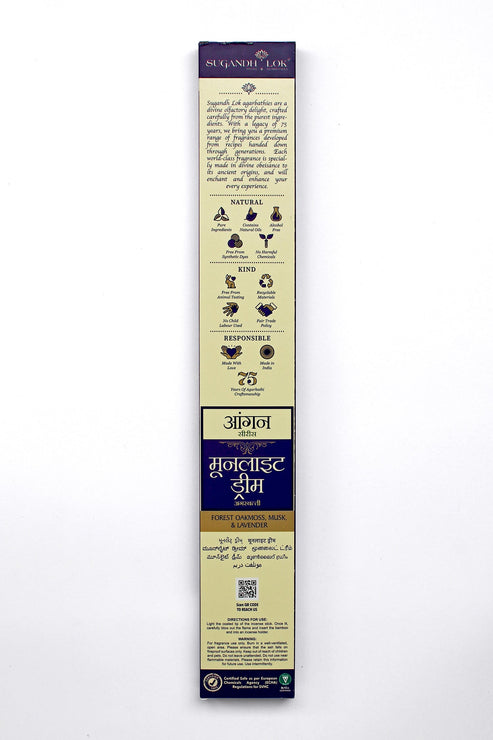 Back of Moonlight Dream Agarbatti Pack