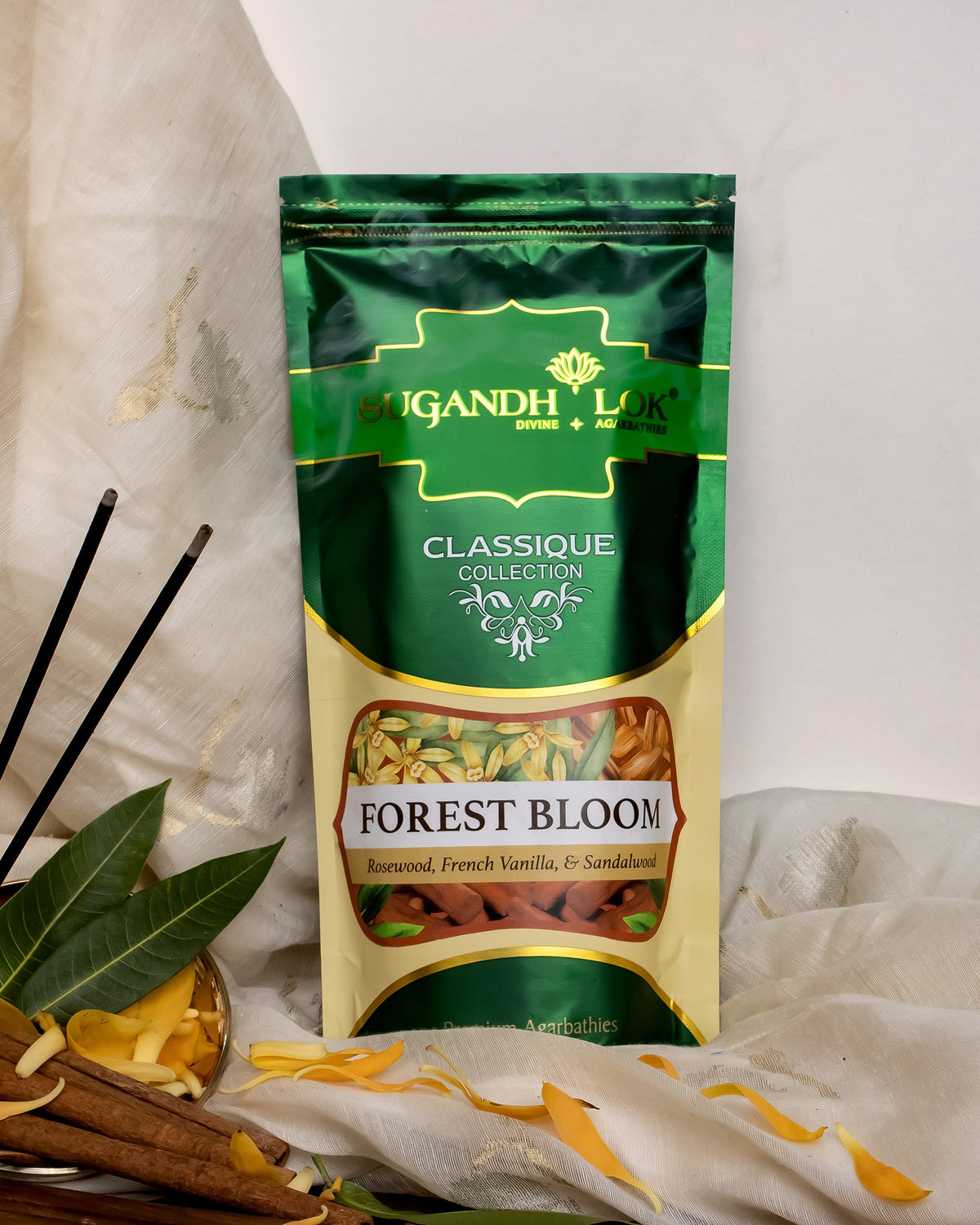 Front of Forest Bloom Agarbatti Pouch