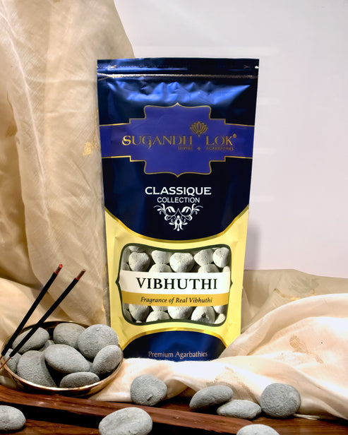 Vibhuthi agarbathies Pack placed on a table