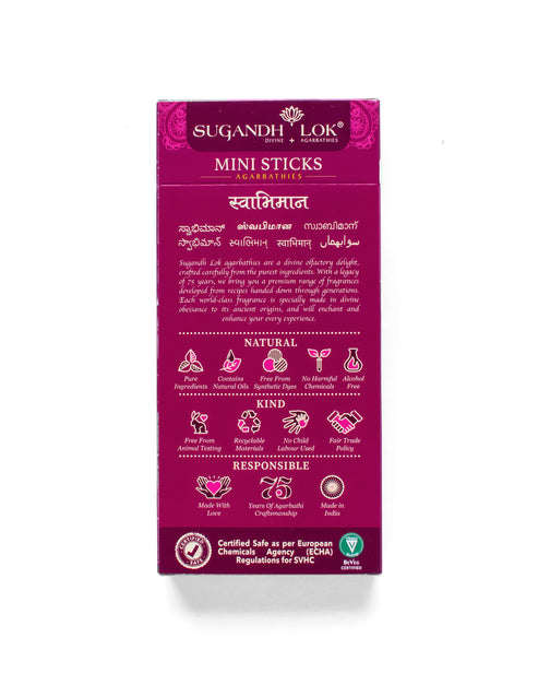 Back of Swabhimaan Agarbatti Mini Sticks Pack
