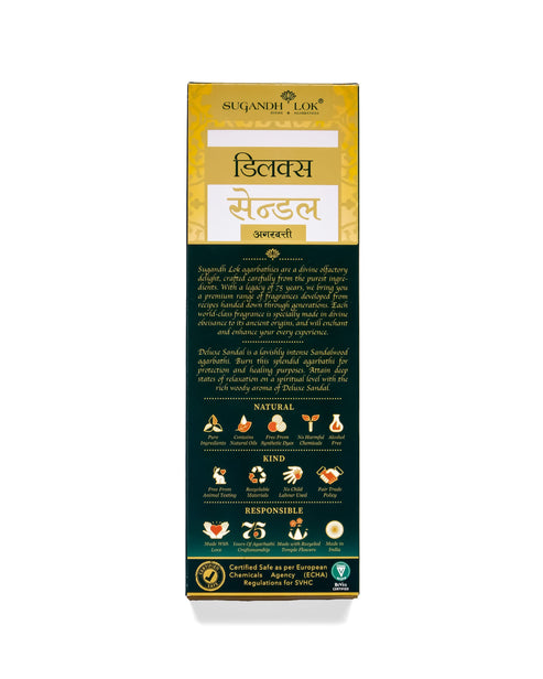 Back of Deluxe Sandal Agarbatti Pack