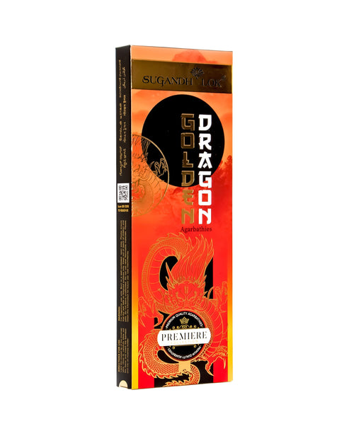 Front side-view of Golden Dragon Agarbatti Box