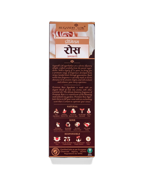 Back of Premium Rose Agarbatti Pack