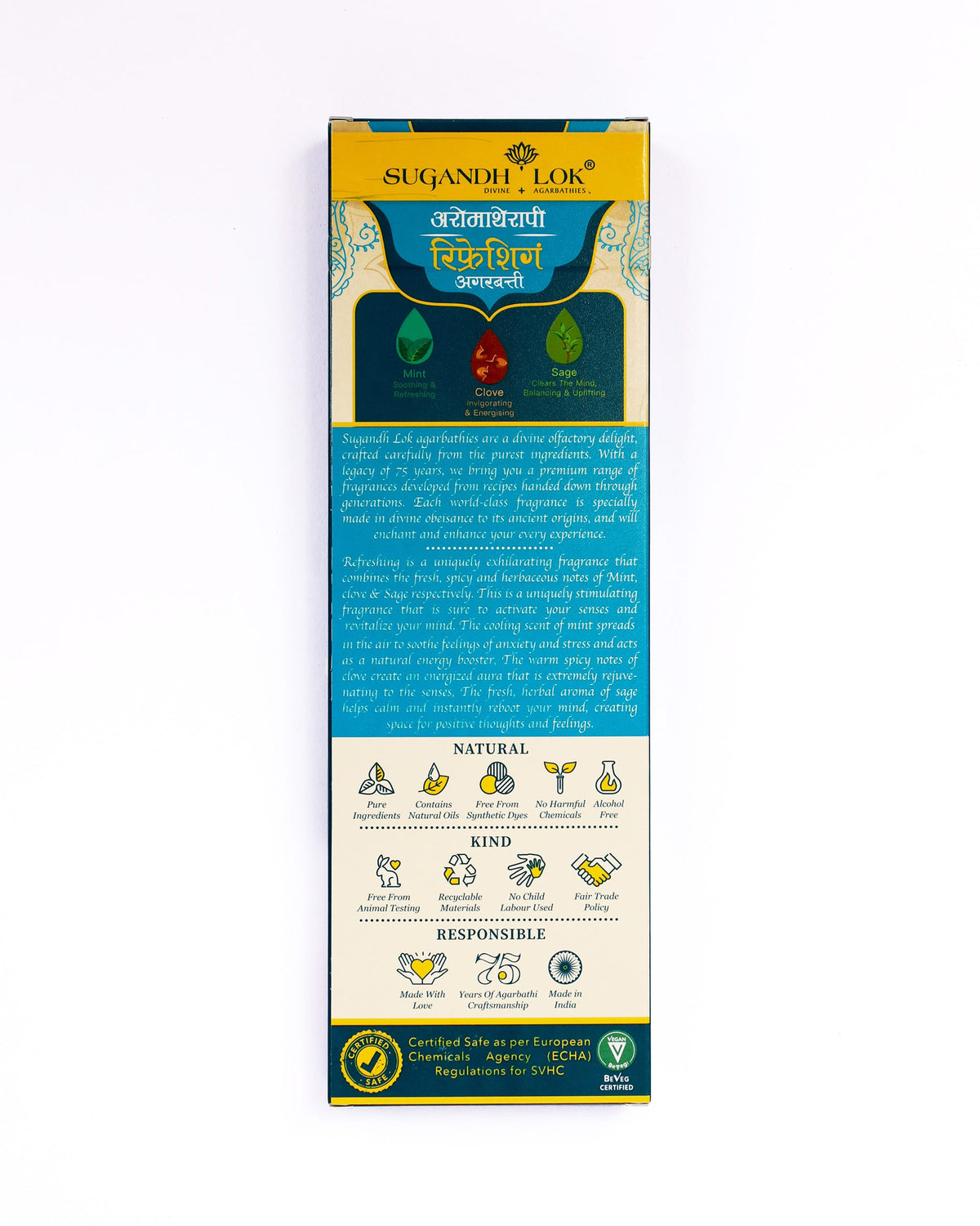 Back of Refreshing Agarbatti Pack