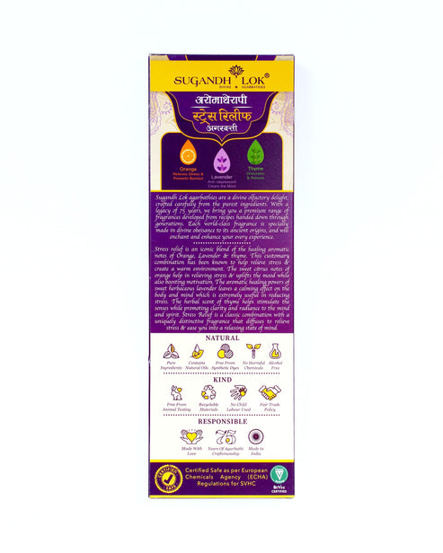 Back of Stress Relief Agarbatti Pack